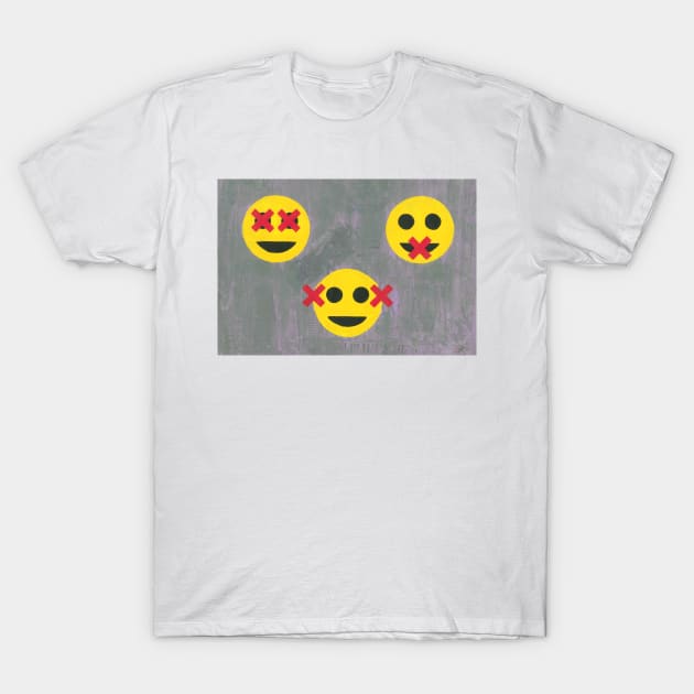 The Three Wise Emojies T-Shirt by jamesknightsart